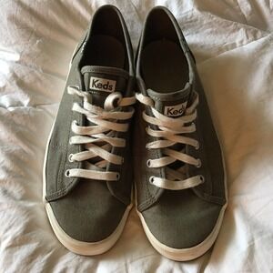 Keds Champion Canvas Graphite Gray Shoes Lace-Up Women Size 9 Pre-Owned